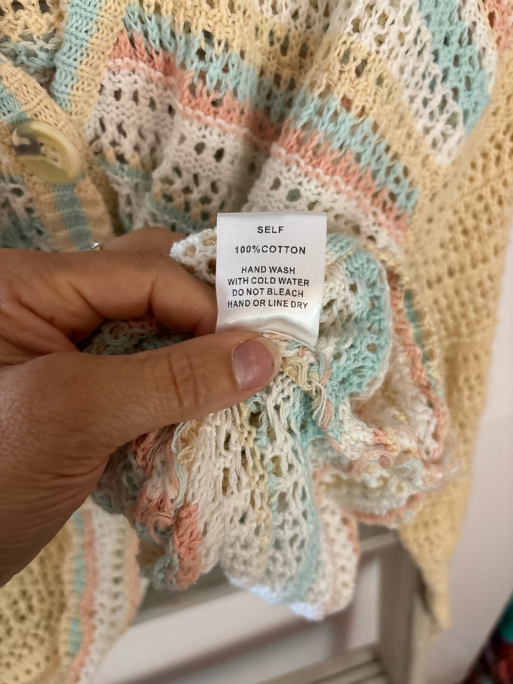 Women’s L crochet summer Cardigan boutique, beachy, costal grandma, cottagecore - Picture 8 of 16